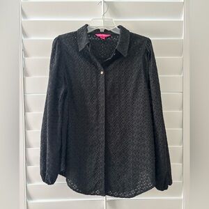 Lilly Pulitzer Black Long Sleeve Button Down Shirt